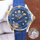 Swiss Quality Copy Omega Seamaster 300m Citizen Watch Two Tone Rose Gold Blue Rubber Strap (2)_th.jpg